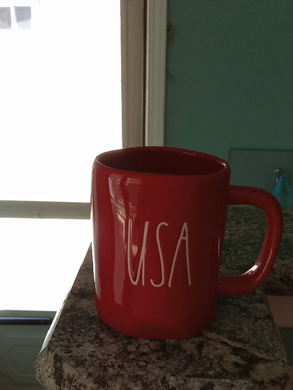 Rae Dunn Red USA Ceramic Mug